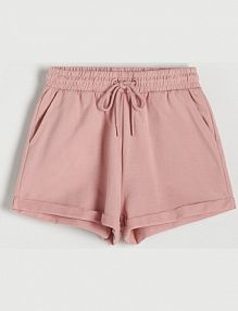 Szorty z dresowej dzianiny Reserved różowe damskie 1640T-39X