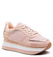 Półbuty na koturnie Clara Barson różowe