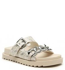 Klapki Guess beżowe damskie