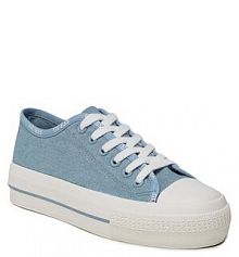 Półbuty na koturnie Guess niebieskie