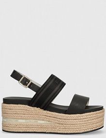 Espadryle na koturnie U.S. Polo Assn.  czarne LOREN006W.3YT