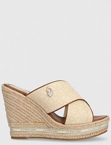 Klapki eleganckie U.S. Polo Assn.  beżowe AYLIN008W.3Y1