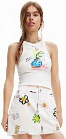 Top Desigual  biały damski 23SWTKC9