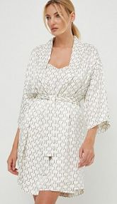 Szlafrok Karl Lagerfeld  beżowy damski 225W2134