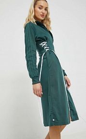 Sukienka midi adidas Originals  zielona HK5076