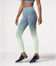 Legginsy bezszwowe ombre niebiesko-miętowe xs  Carpatree damskie