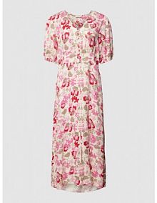 Sukienka midi z kwiatowym wzorem na całej powierzchni model Geline FREE/QUENT różowa EAN 201613