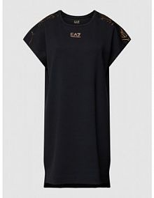 Sukienka mini z nadrukiem ze wzorem model VESTITO EA7 Emporio Armani czarna EAN 3RTA54.TJLQZ