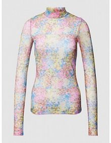Bluzka z długim rękawem i wzorem na całej powierzchni model filana moves różowa damska EAN Mesh LS flowers