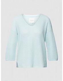 Sweter z dzianiny z rękawem o dł. 3/4 model Netrona Part Two niebieski damski EAN 30306690