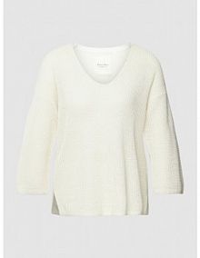 Sweter z dzianiny z rękawem o dł. 3/4 model Netrona Part Two beżowy damski EAN 30306690