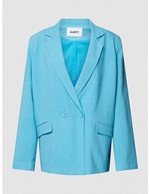 Żakiet z kieszeniami z patką model Cami moves niebieski EAN Blazer Linen Ble