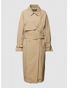 Płaszcz z paskiem z materiału model BREA IQ Studio beżowy damski EAN TRENCH 2 RHG OVS