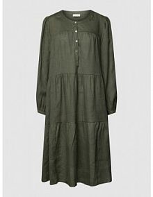 Sukienka koszulowa z lnu z efektem stopniowania model Seegras JC Sophie zielona EAN S8033