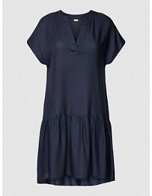 Sukienka mini z wiskozy z dołem obszytym falbaną s.Oliver RED LABEL granatowa EAN DR42100