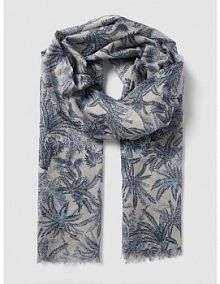 Szal z bawełny z nadrukiem na całej powierzchni Windsor granatowy damski EAN 30037284