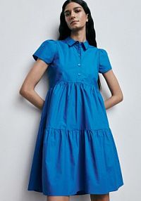 Koszulowa sukienka Reserved niebieska ZV287-55X