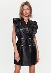 Sukienka skórzana Custommade czarna 