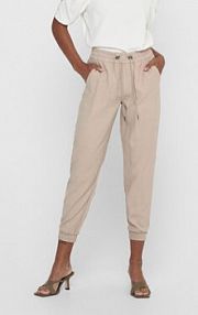 Spodnie eleganckie ONLY beżowe damskie Dresowe 15203946  Regular Fit