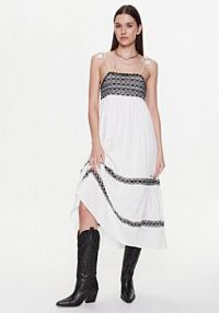 Sukienka codzienna Pepe Jeans kremowa Ariel PL953230 Écru Regular Fit