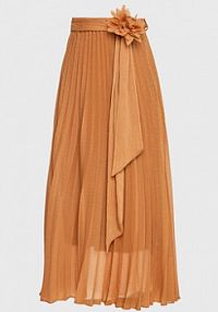 Spódnica maxi Dixie brązowa Plisowana