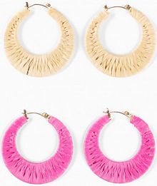 Kolczyki koła słomkowe ( 2 pary)  Bonprix