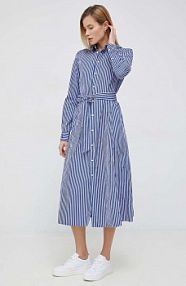Sukienka midi Polo Ralph Lauren  niebieska 211891430