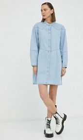 Sukienka mini Wrangler  niebieska W9R6LL39F