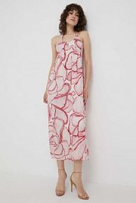 Sukienka maxi Sisley  różowa 42YTLV03J.79T