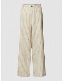 Spodnie materiałowe ze wzorem w paski model Ninnes Part Two beżowe damskie EAN 30307583