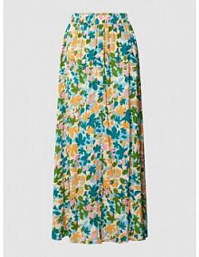 Długa spódnica z kwiatowym wzorem model LEAFA YAS zielona EAN 26030018