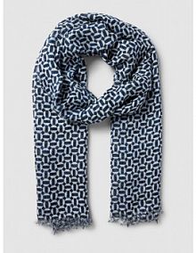 Szal z modalu ze wzorem na całej powierzchni Windsor granatowy damski EAN 30036615