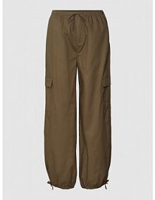Spodnie cargo z wiązanymi detalami model PINAR Noisy May oliwkowe damskie EAN 27026468