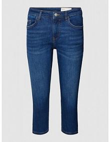 Jeansy capri z detalem z logo edc by esprit niebieskie damskie EAN 991CC1B317