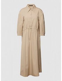 Sukienka midi z elastycznym tunelem w talii LUISA CERANO beżowa EAN 778376 3342-20