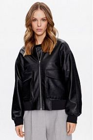 Bomberka Edited czarna Kurtka z imitacji skóry