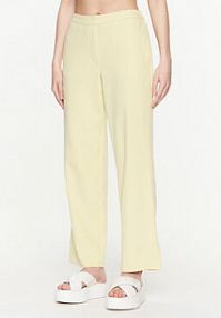 Spodnie eleganckie Moss Copenhagen żółte damskie Materiałowe