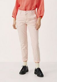 Spodnie eleganckie Part Two różowe damskie Materiałowe