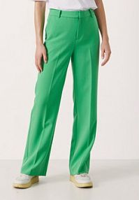 Spodnie eleganckie Part Two zielone damskie Materiałowe