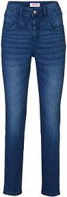 Dżinsy ze stretchem, skinny, high waist, cropped  damskie Bonprix