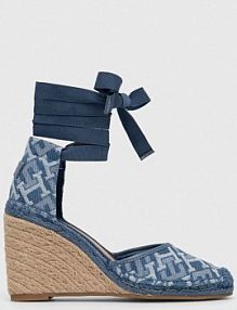 Espadryle na koturnie Tommy Hilfiger  niebieskie FW0FW07011