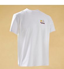 T-shirt z krótkimi rękawami na deskorolkę ts500 trafic biały  Oxelo damski