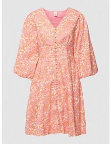 Sukienka mini z bawełny ekologicznej z bufiastymi rękawami model LANA YAS różowa EAN 26029912