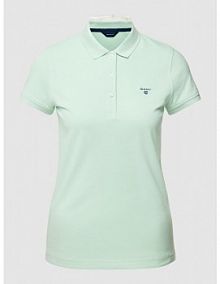 Koszulka polo z wyhaftowanym logo model BASIC POLO Gant turkusowa damska EAN 409504