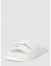 Klapki z nadrukiem z logo model POOL Karl Kani białe EAN KKSLDSW000001