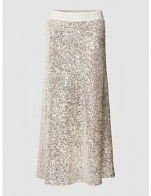 Spódnica midi z cekinowym obszyciem model HOPE CAMBIO srebrna EAN 6979 325/00