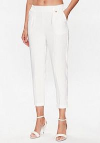 Spodnie eleganckie Rinascimento białe damskie Materiałowe