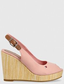 Espadryle na koturnie Tommy Hilfiger  różowe FW0FW04789