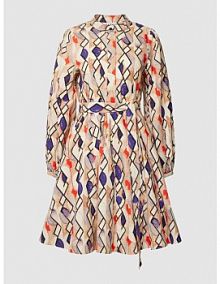 Sukienka koszulowa z bawełny ze wzorem na całej powierzchni JAKE*S STUDIO WOMAN czerwona EAN 74960700069