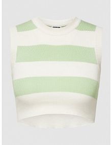 Top krótki z blokowymi pasami model SUNNY Noisy May zielony damski EAN 27026031